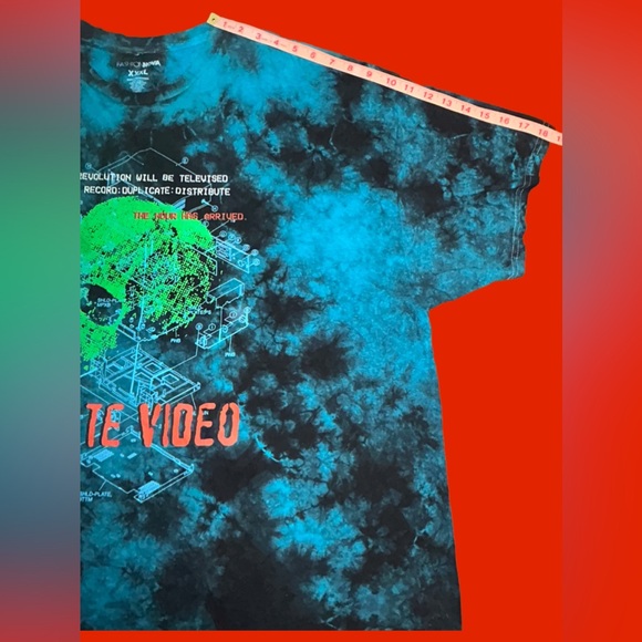 New 3XL Pirate Video Tie Dye Short Sleeve Tee - Blue/Black - Picture 7 of 9